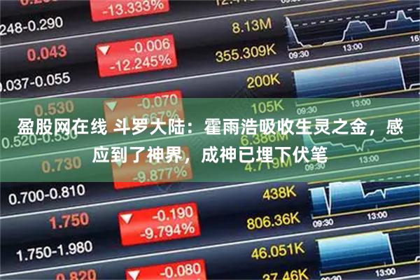 盈股网在线 斗罗大陆：霍雨浩吸收生灵之金，感应到了神界，成神已埋下伏笔