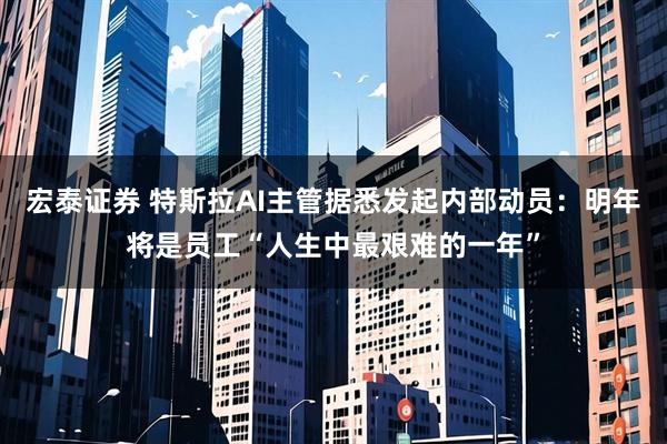 宏泰证券 特斯拉AI主管据悉发起内部动员：明年将是员工“人生中最艰难的一年”