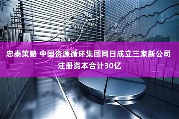 忠泰策略 中国资源循环集团同日成立三家新公司 注册资本合计30亿