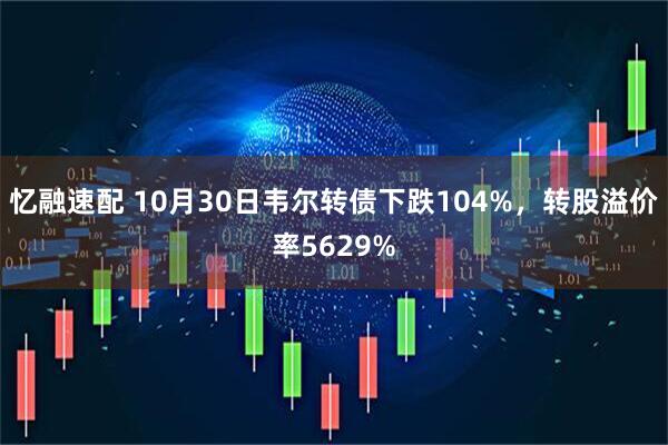 忆融速配 10月30日韦尔转债下跌104%，转股溢价率5629%